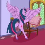  2016 animal_genitalia animal_pussy animated anus book butt chair cutie_mark dildo door equine equine_pussy feathered_wings feathers female feral friendship_is_magic fur hair horn inside looking_at_viewer looking_back mammal masturbation multicolored_hair my_little_pony penetration purple_eyes purple_feathers purple_fur pussy sex_toy smile solo spread_wings szafir87 twilight_sparkle_(mlp) vaginal vaginal_penetration winged_unicorn wings 
