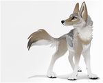  canine canis_latrans coyote feral fur mammal multicolored_fur simple_background standing stylized_fur yellow_eyes 