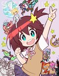  alpha_omega_nova anchor blue_eyes brown_hair extra hair_ornament luluco mago md5_mismatch midori_(uchuu_patrol_luluco) official_art one_side_up over_justice pirate planet school_uniform short_hair side_ponytail smile star star_hair_ornament uchuu_patrol_luluco v wooser_(character) 