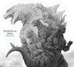  dinosaur gills godzilla godzilla_(series) kaiju monster roaring scales spikes spinal_plates teeth text tongue 