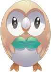  2016 alpha_channel ambiguous_gender avian beak big_eyes bird cute feathers looking_at_viewer nintendo owl pok&eacute;mon rowlet rudragon solo standing tan_feathers video_games 