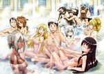  6+girls :d animal_ears artist_self-insert barefoot bath bathing black_hair blonde_hair blue_eyes blue_skin blush bozes_co_palesti breasts brown_hair cleavage commentary_request couple dark_elf dark_skin delilah_(gate) dog_tags dragon_girl drill_hair elf excessive_pubic_hair eyewear_on_head full_body_tattoo furry gate_-_jieitai_ka_no_chi_nite_kaku_tatakaeri giselle_(gate) green_eyes hime_cut hug itami_youji jealous kurata_takeo large_breasts lelei_la_lalena long_hair medium_breasts mixed_bathing multiple_boys multiple_girls nipples nude open_mouth partially_submerged persia_(gate) pointy_ears ponytail pubic_hair purple_eyes red_eyes rory_mercury sao_satoru short_hair sitting skirt small_breasts smile tattoo tomita_akira towel towel_on_head tuka_luna_marceau white_hair wolf_(gate) yanagida_(gate) yao_haa_dushi 