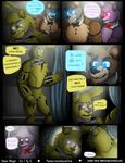  animatronic anthro bear bonnie_(fnaf) comic digital_media_(artwork) felinesyndr0me five_nights_at_freddy&#039;s five_nights_at_freddy&#039;s_3 freddy_(fnaf) glowing glowing_eyes group lagomorph machine male mammal rabbit robot springtrap_(fnaf) video_games 