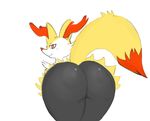  bedroom_eyes bent_over big_butt braixen butt butt_pose female half-closed_eyes invalid_tag looking_at_viewer looking_back nintendo pok&eacute;mon pussy red_eyes seductive simple_background solo thedartkid thick_thighs video_games voluptuous white_background 