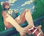  2boys bottomless censored feet footjob high_speed! male_focus memeo_(candy_house) multiple_boys outside penis serizawa_nao sitting smile yaoi 