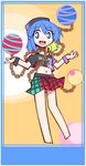  :d ahoge bare_legs barefoot black_shirt blue_border blue_eyes blue_hair blue_nails border bracelet bright_pupils chain clothes_writing collar crop_top eyebrows eyebrows_visible_through_hair floating floating_object full_body gold_chain hecatia_lapislazuli hemogurobin_a1c jewelry looking_at_viewer midriff miniskirt multicolored multicolored_clothes multicolored_skirt nail_polish navel open_mouth orb plaid plaid_skirt round_teeth shirt short_hair simple_background skirt smile solo stomach t-shirt teeth touhou two-tone_background w_arms white_pupils 