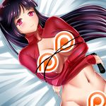  black_hair breasts censored female frown gym_leader large_breasts natsume_(pokemon) navel nipples novelty_censor patreon pokemon pokemon_(game) pokemon_hgss pokemon_rgby red_eyes solo vekneim 