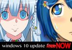  aqua_eyes aqua_hair blue_eyes blue_hair blurry close-up commentary cyber_(cyber_knight) depth_of_field dilated_pupils gradient_eyes hair_ornament hairclip knife long_hair madobe_nanami madobe_tooko multicolored multicolored_eyes multiple_girls os-tan parted_lips scared shaded_face short_hair signature smile sparkle staring sweat truth windows_10 windows_7 yandere 