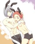 2boys bunny_ears bunny_tail high_speed! male_focus multiple_boys serizawa_nao shiina_asahi swim_trunks topless 