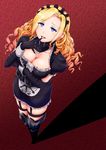  armor artist_request blonde_hair blue_eyes breasts collar detached_sleeves drill_hair long_sleeves maid maid_apron maid_headdress open_mouth overlord_(maruyama) solo solution_epsilon 