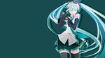  1girl aqua_eyes aqua_hair crown female gloves hatsune_miku long_hair skirt solo tansuke tattoo thighhighs tie twintails vector vocaloid wink zettai_ryouiki 