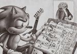  anthro confusion greyscale instrument male mammal monochrome musical_instrument nude sheet_music solo sonic_(series) sonic_the_hedgehog text trollface unknown_artist what 