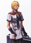  akademeia_uniform alternate_costume blonde_hair blue_eyes cape final_fantasy final_fantasy_type-0 gloves male_focus necktie simple_background solo summer_uniform trey_(fft-0) white_background yoshihiro_(72975) 