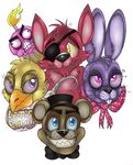  2015 a7xsparx animatronic avian bear bird bonnie_(fnaf) canine chica_(fnaf) chicken cupcake_(fnaf) digital_media_(artwork) eye_patch eyewear five_nights_at_freddy&#039;s fox foxy_(fnaf) freddy_(fnaf) hook lagomorph machine mammal rabbit robot video_games 