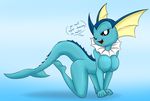  bedroom_eyes blue_skin breast_grab breast_squeeze breasts dialogue eeveelution english_text featureless_breasts female half-closed_eyes hand_on_breast invalid_tag looking_at_viewer nintendo open_mouth pok&eacute;mon presenting sandwhich-anomaly seductive solo text vaporeon video_games 