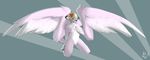  anthro breasts canine female flower fur looking_at_viewer mammal nude pink_fur plant pussy roketchu solo wings wolf 