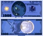  armor blue_eyes blue_hair cradet cutie_mark equine feathered_wings feathers female feral friendship_is_magic fur hair helmet horn horse long_hair mammal money moon my_little_pony nightmare_moon_(mlp) pony princess_luna_(mlp) winged_unicorn wings 