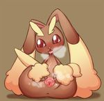  anus black_sclera blush brown_background brown_fur butt clitoris drooling female fur lagomorph legs_up long_ears lopunny mammal nintendo panting pok&eacute;mon pussy rabbit red_eyes sakiiti saliva simple_background sitting solo spread_pussy spreading tongue tongue_out video_games yellow_fur 