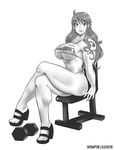  ass bikini breasts elee0228 female full_body large_breasts long_hair looking_at_viewer monochrome muscle nami_(one_piece) one_piece skyraptor solo swimsuit white_background 