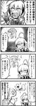  4koma braid comic greyscale highres hoshi_shouko idolmaster idolmaster_cinderella_girls kanno_takanori long_hair monochrome mushroom open_mouth p-head_producer smile translation_request umbrella 