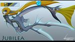  2016 anthro areola black_sclera blue_skin breasts brown_hair butt english_text female fin fish grey_background grey_skin hair hi_res iontoon long_hair looking_at_viewer marine merfolk model_sheet nipples nude open_mouth pussy raised_tail side_boob signature simple_background solo text yellow_eyes yellow_nipples yellow_skin 