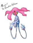  2016 alpha_channel biped blue_skin crossed_arms english_text feral gem hair legendary_pok&eacute;mon looking_at_viewer mesprit multi_tail nintendo nude orange_eyes pink_hair pok&eacute;mon simple_background solo text transparent_background video_games yoshimister_(artist) 