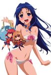  aisaka_taiga bag bikini blue_eyes blue_hair blush brown_eyes brown_hair chibi cleavage extraction handbag highres kawashima_ami kushieda_minori purple_eyes purse red_hair school_uniform swimsuit swimsuits toradora! vector vector_trace 