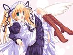  boots happiness hiiragi_anri maid tenmaso twintails waitress 