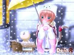  animal_ears cat catgirl do-na_2 panties snow umbrella underwear 