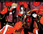  2boys bangs blunt_bangs clamp fay_d_flourite hair_ornament hime_cut ichihara_yuuko kurogane_(tsubasa_chronicle) long_hair long_sleeves multiple_boys tsubasa_chronicle xxxholic 