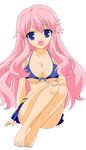  1girl absurdres artist_request baka_to_test_to_shoukanjuu bare_midriff bikini blue_eyes breasts busty cleavage erect_nipples feet female hair_ornament hairclip highres himeji_mizuki hips legs long_hair looking_at_viewer mound_of_venus navel open_mouth photoshop pink_hair pussy solo standing swimsuit swimsuits thighs tongue transparent_background transparent_png underboob vector_trace 