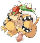  1boshi animated anthro bowser clothing cum erection hair horn koopa male mammal mario_bros masturbation nintendo nude penis scales scalie simple_background solo spikes tagme teeth tongue video_games 