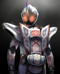  armor belt helmet horn kamen_rider kamen_rider_ghost kamen_rider_ghost_(series) male_focus mugen_damashii orange_eyes rider_belt solo somechime_(sometime1209) vest 