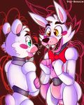  2016 animatronic anthro bear canine digital_media_(artwork) duo five_nights_at_freddy&#039;s fox funtime_foxy_(fnaf) funtime_freddy_(fnaf) machine mammal robot sister_location video_games 