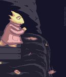  alphys clothed clothing drake_(disambiguation) lab_coat reptile scalie solo sulfurado trash undertale video_games waterfall 
