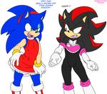  2016 anthro clothed clothing crossdressing duo english_text habbodude hedgehog male mammal shadow_the_hedgehog soina sonic_(series) sonic_the_hedgehog text 