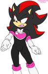  2016 anthro clothed clothing crossdressing habbodude hedgehog male mammal shadow_the_hedgehog soina solo sonic_(series) 