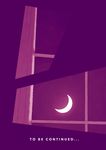  crescent_moon english highres left-to-right_manga monochrome moon nekobungi_sumire original purple to_be_continued window 