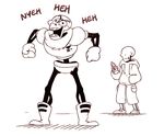  animated_skeleton armor bone boots bottle clothing duo energetic footwear gloves honey hoodie male min-play_(artist) papyrus_(undertale) sans_(undertale) shorts skeleton skull undead underswap undertale video_games 