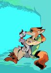  canine disney duo eyewear fennec finnick fox male mammal nick_wilde sunglasses zootopia カトリ_(artist) 