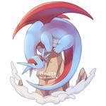  light_background no_humans pokemon rocks salamence simple_background solo white_background wings 