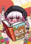  april_fools blush book book_focus braid card chibi fate/extra fate/grand_order fate_(series) female_pervert fujimaru_ritsuka_(female) hat heart holding_hands manga_(object) mash_kyrielight nursery_rhyme_(fate/extra) official_art open_book pantyhose pervert pink_eyes pink_hair pornography relationshipping riyo_(lyomsnpmp) smiley_face solo translated yuri yurijoshi 