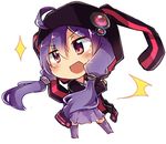  animal_hood bunny_hood chibi hood hooded_jacket jacket low_twintails purple_eyes purple_hair purple_legwear solo tosura-ayato twintails vocaloid voiceroid yuzuki_yukari 