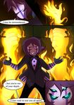  angry disembodied_hand english_text fangs fazbear&#039;s_fright fire five_nights_at_freddy&#039;s five_nights_at_freddy&#039;s_2 fusion glowing glowing_eyes hair malachite marionette_(fnaf) nomidot purple_eyes purple_hair purple_man_(fnaf) speech_bubble steven_universe text unknown_species video_games 