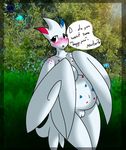  &lt;3 2016 anthro anthrofied blue_body blush breasts brown_eyes dialogue english_text navel nintendo open_mouth pok&eacute;mon pok&eacute;morph pussy red_body slightly_chubby solo speech_bubble text togekiss video_games white_body wide_hips wings yoshimister_(artist) 