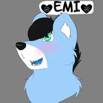 anthro avatar_(disambiguation) black_hair blue_fur canine emanilla fur hair hi_res hybrid mammal simple_background white_fur wolf 