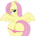  alpha_channel an-tonio anus butt clothing equine feral fluttershy_(mlp) friendship_is_magic hair half-closed_eyes hi_res looking_back mammal my_little_pony panties pegasus pink_hair pussy underwear wings 