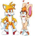  &lt;3 2016 anthro balls breasts canine cream_the_rabbit duo erection extraspecialzone female fox lagomorph male mammal miles_prower nude penis pussy rabbit sonic_(series) 