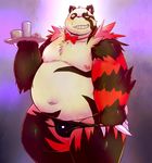  anthro balls bear big_balls bulge chiro_(artist) fanfan male mammal overweight presenting red_panda smirk solo 