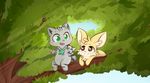  canine cat close_friends feline fennec fox innocent_love jewelpet keyra mammal romantic_couple toor 